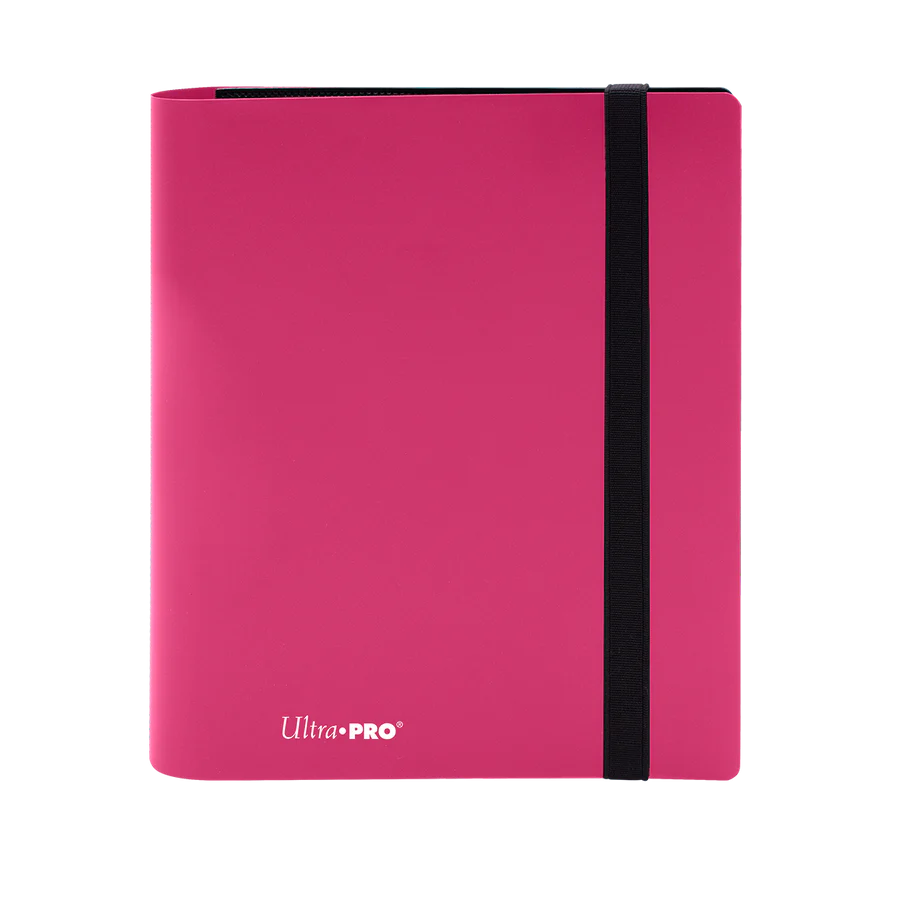 Binder Ultra Pro 4 bolsillos rosa para colección TCG.